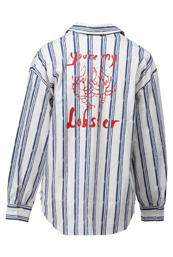 You're my lobster - Blouse met strepen & kreeft (C700L)