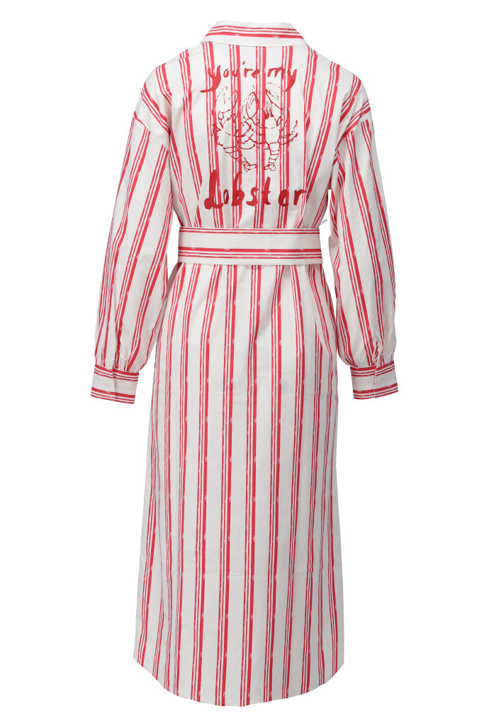 You're my lobster - Maxi jurk met strepen & kreeft (C701L)