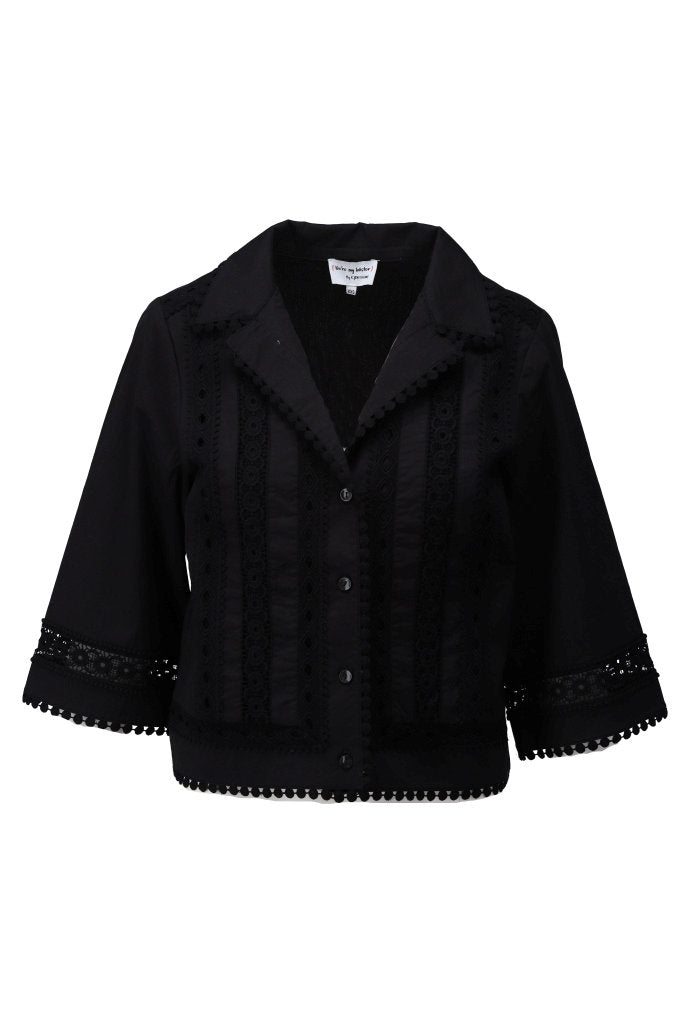 You're my lobster - Blouse met kant (C706L)