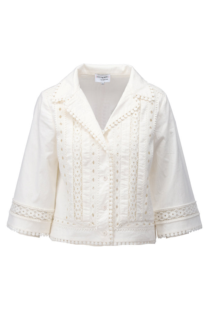 You're my lobster - Blouse met kant (C706L)