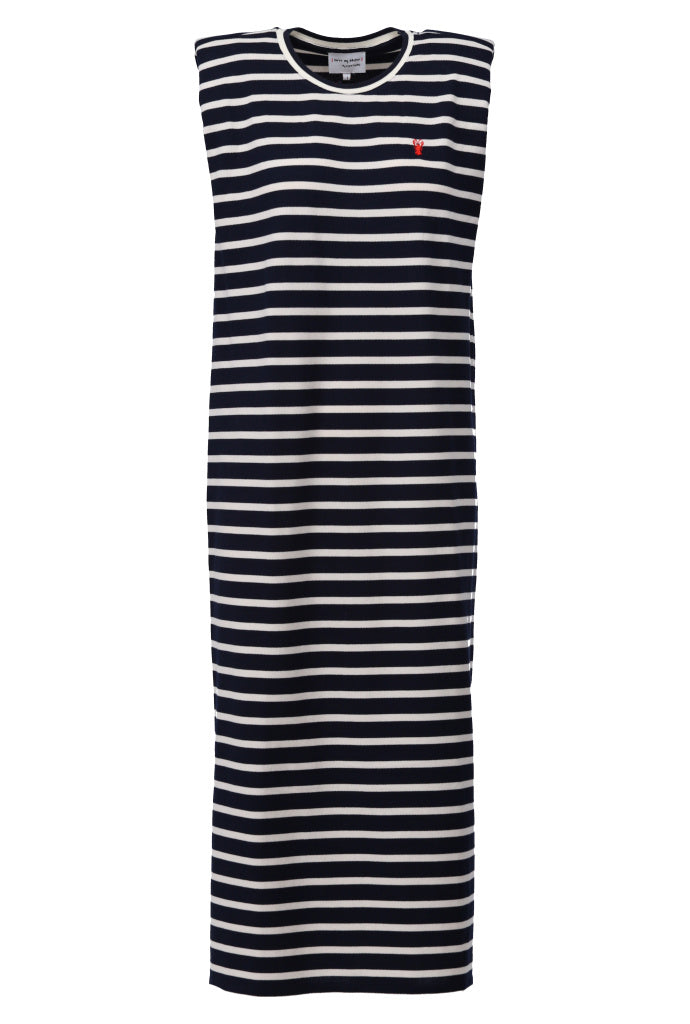 You're my lobster - Gestreepte mouwloze midi jurk (C752L)