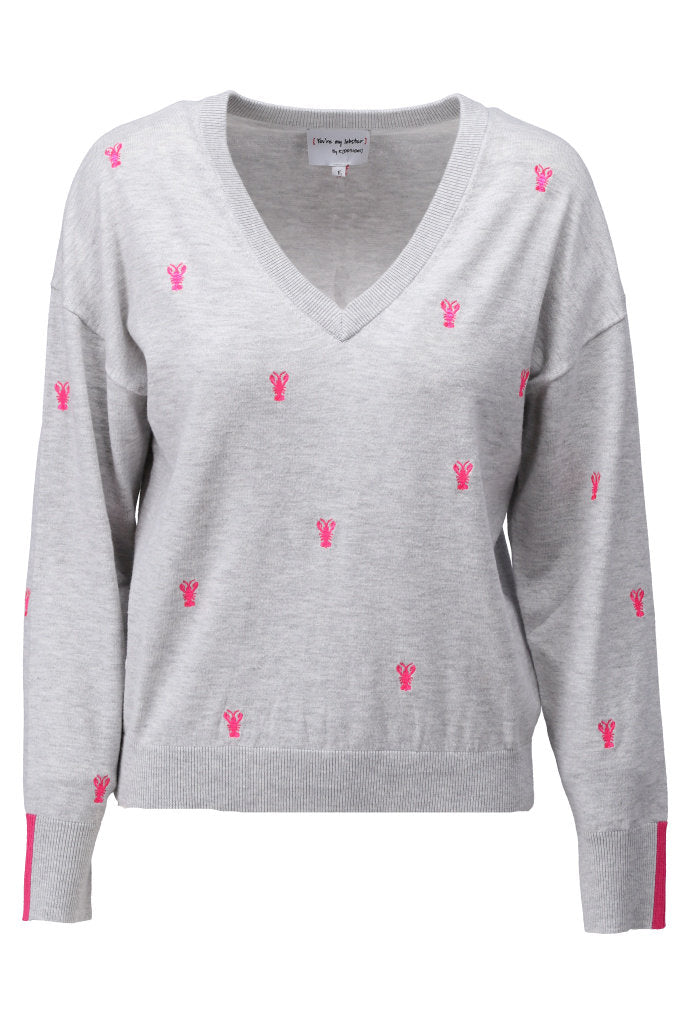 You're my lobster - V hals pull met kreeftjes (C830L)