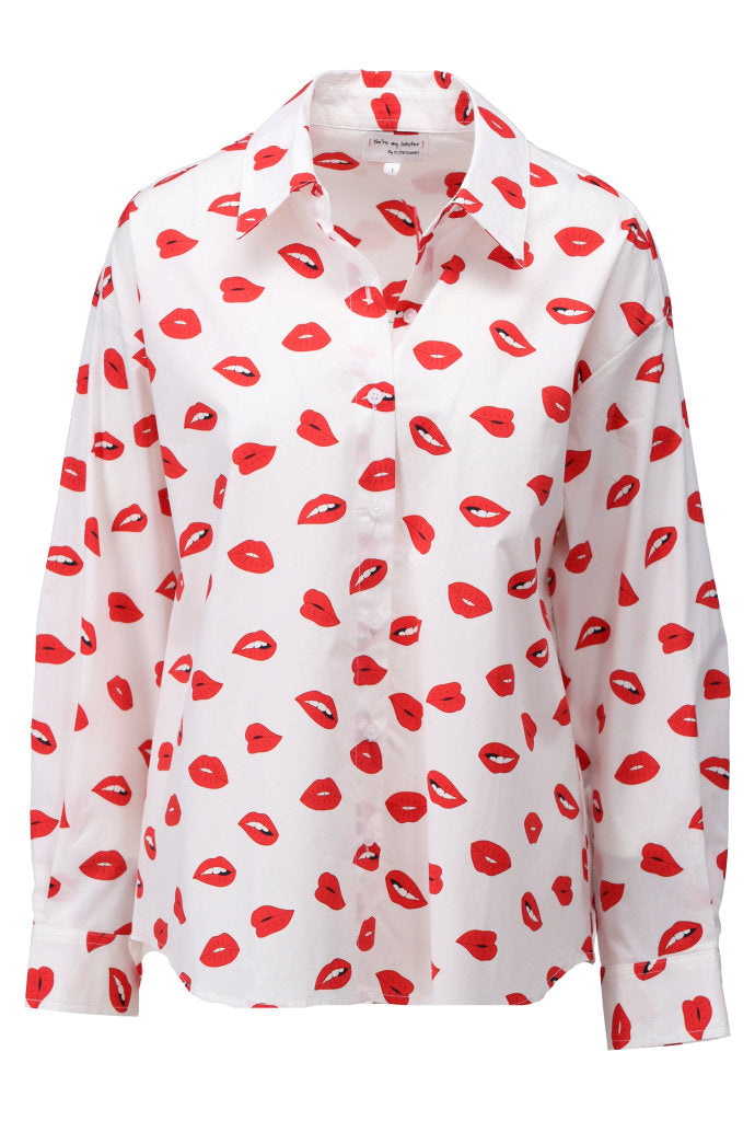 You're my lobster - Oversized blouse met lippen (C950L)