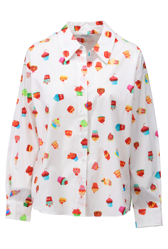 You're my lobster - Oversized blouse met cupcakes (C952L)