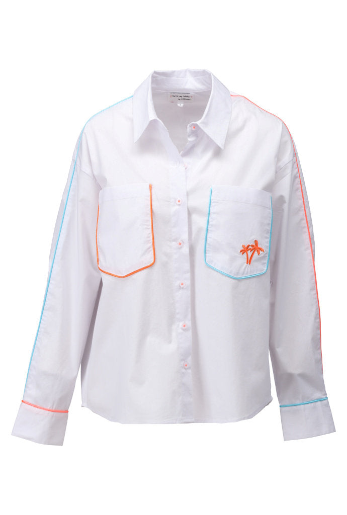 You're my lobster - Oversized blouse met fluo details (C957L)