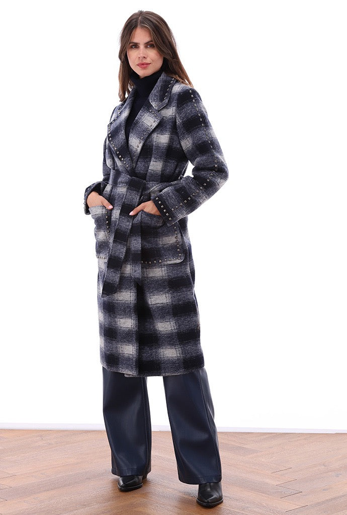 K-Design - Tartan mantel met studs (B907)