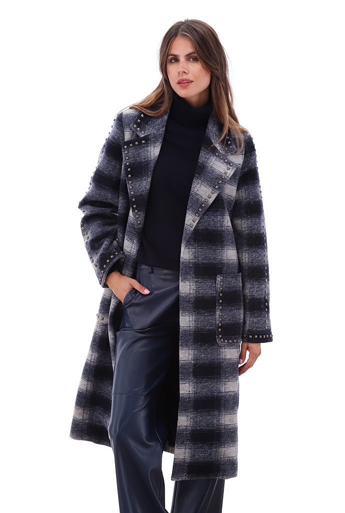 K-Design - Tartan mantel met studs (B907)