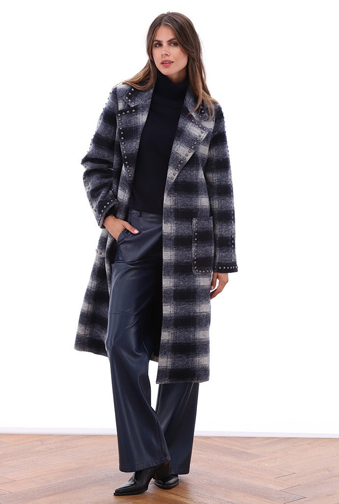 K-Design - Tartan mantel met studs (B907)