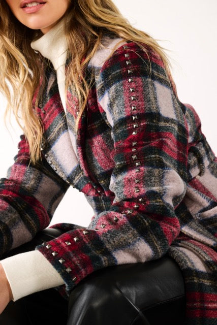 K-Design - Tartan mantel met studs (B907)