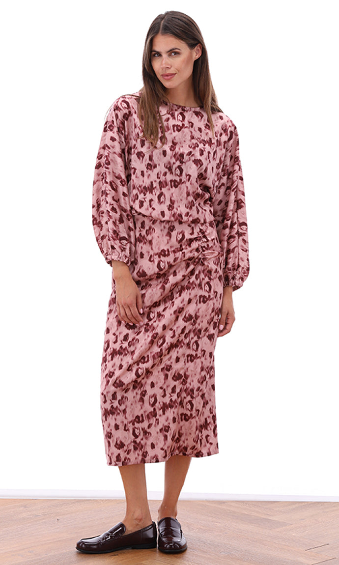 K-Design - Maxi jurk met rits en wijde mouwen (B778)