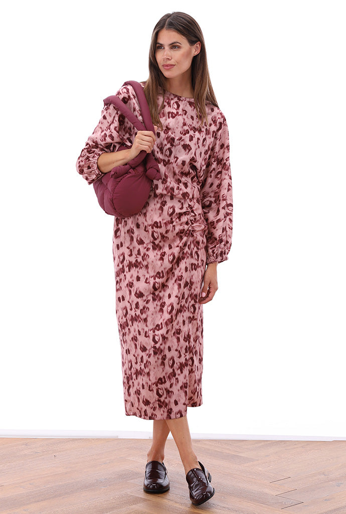 K-Design - Maxi jurk met rits en wijde mouwen (B778)