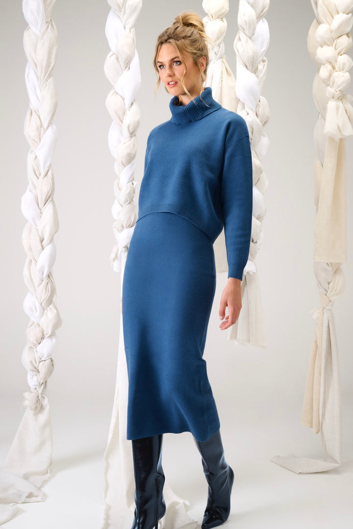 K-Design - Gebreide set met jurk & pull (B872)