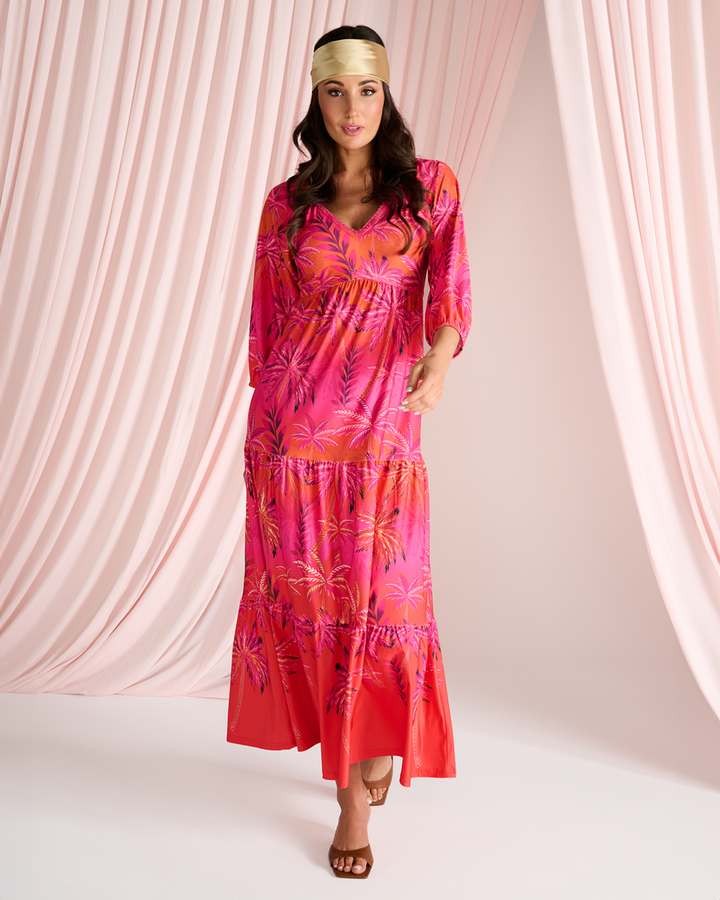 K-design - Maxi jurk met print (C404)