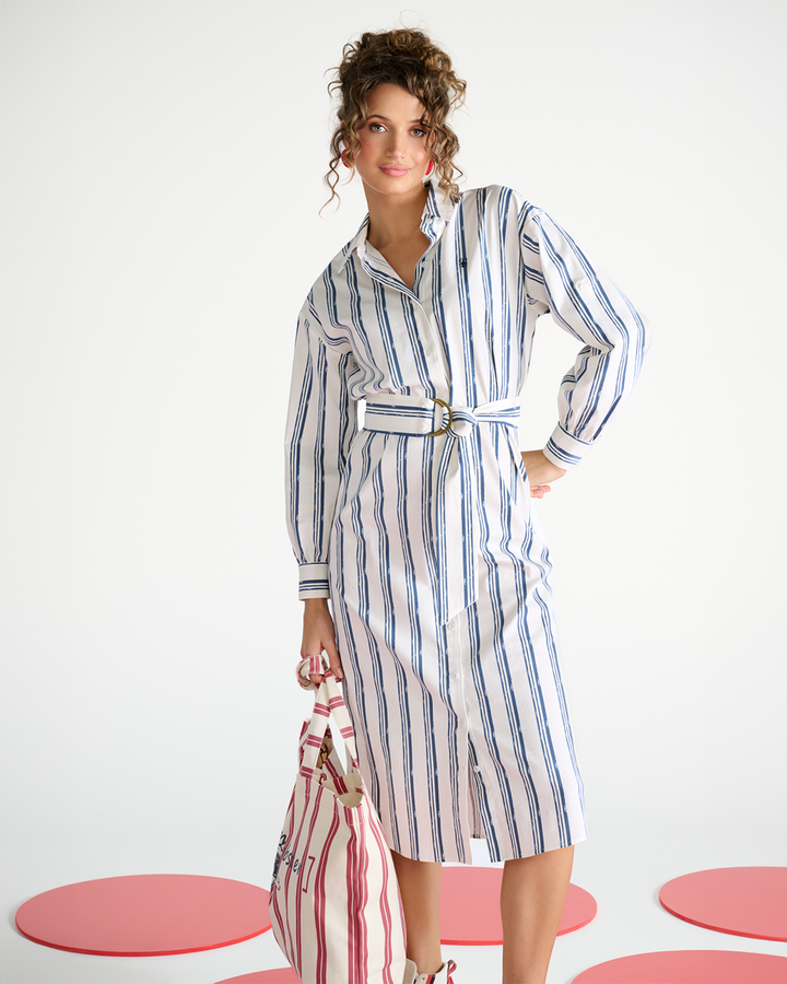 You're my lobster - Maxi jurk met strepen & kreeft (C701L)