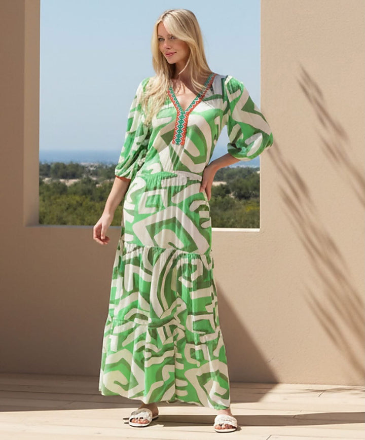 K-design - Maxi jurk met print (C155)