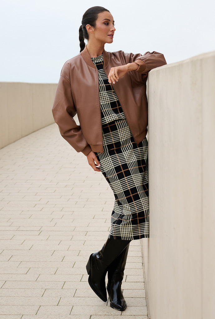 K-Design - Tartan midi jurk (B622)