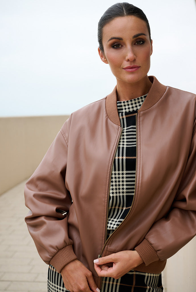 K-Design - Vegan lederen bomber jas (B756)