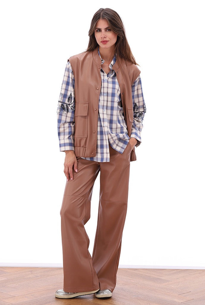 K-Design - Oversized tartan blouse (B790)