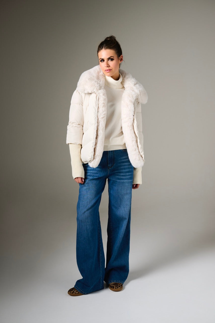 K-Design - Puffer jas met bont (B902)