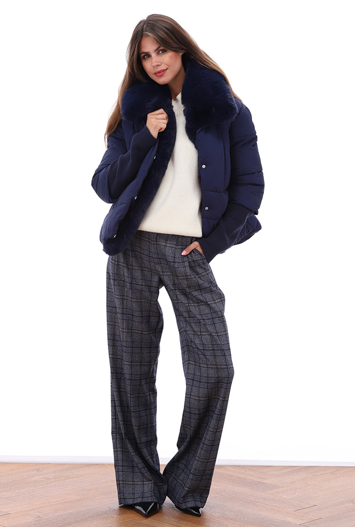 K-Design - Puffer jas met bont (B902)