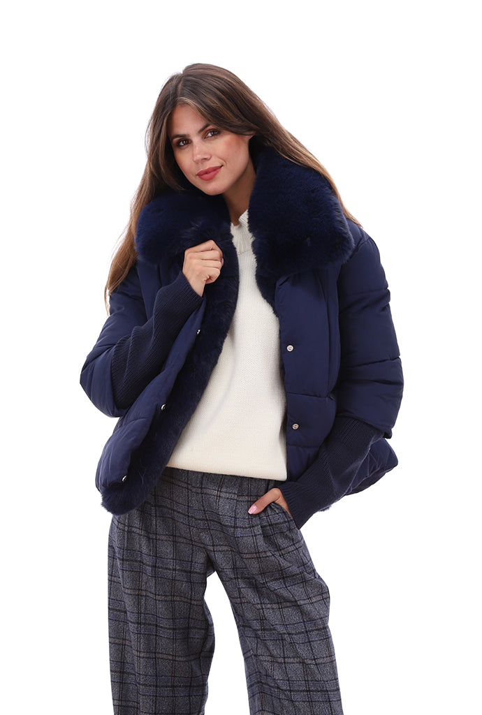 K-Design - Puffer jas met bont (B902)