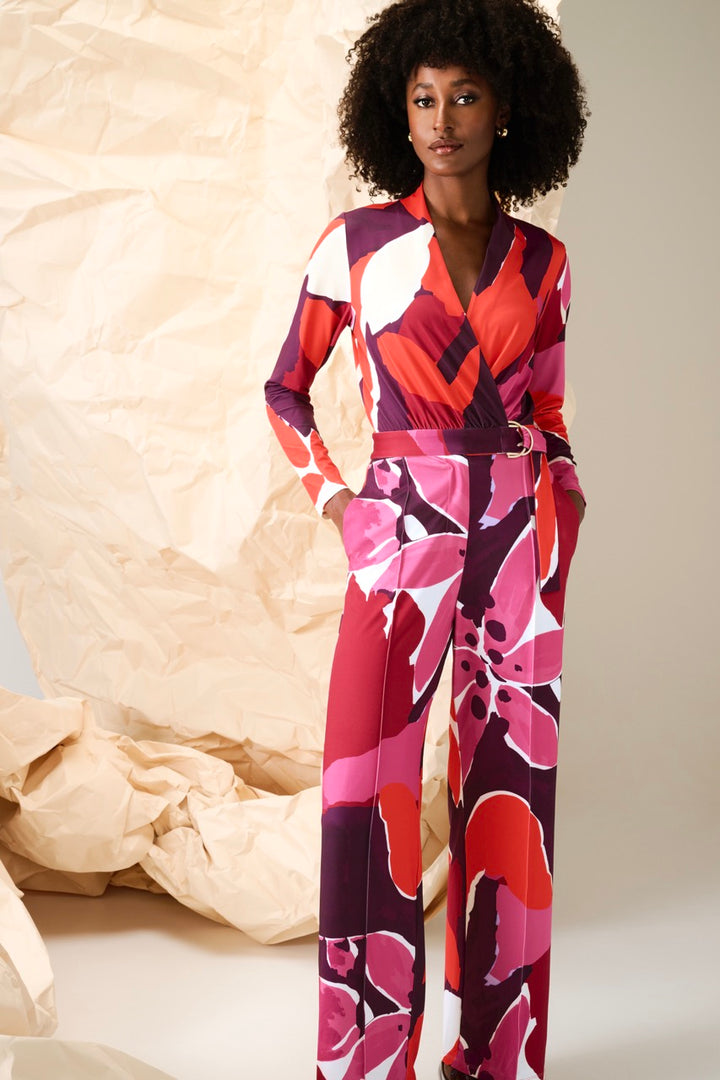 K-Design - Jumpsuit met design en stoffen riem (B103)