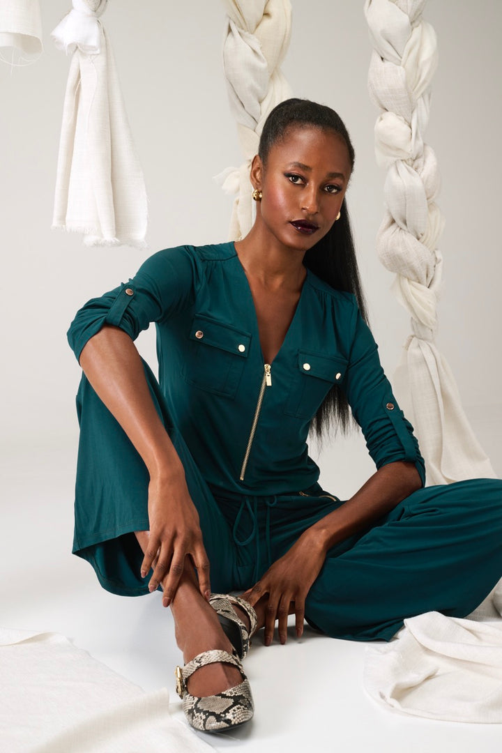 K-Design - Jumpsuit met rits en zakjes (B195)