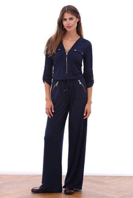 K-Design - Jumpsuit met rits en zakjes (B195)