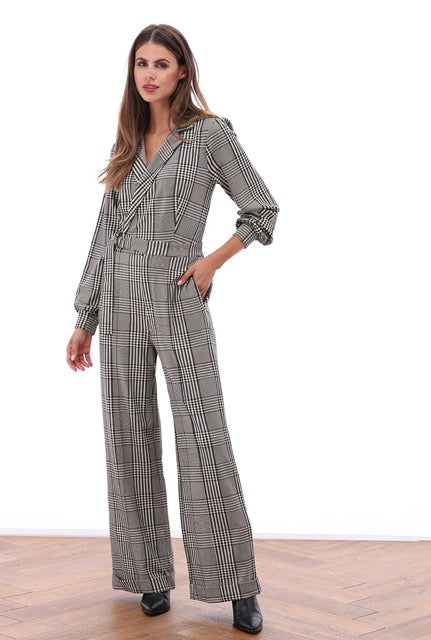 K-Design - Tartan crossover jumpsuit (B624)