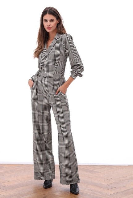 K-Design - Tartan crossover jumpsuit (B624)