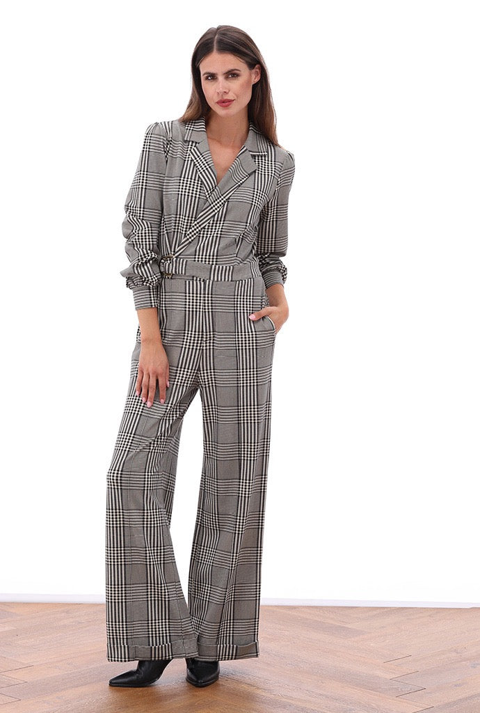 K-Design - Tartan crossover jumpsuit (B624)