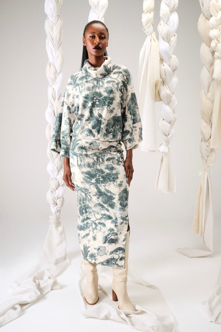 K-Design - Top met rolkraag & design (B405)