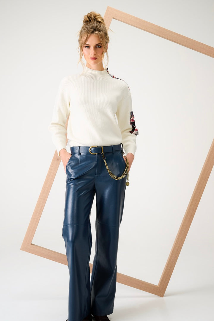 K-Design - Vegan lederen broek met bijpassende riem (B751)