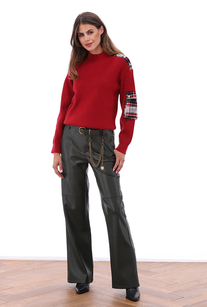 K-Design - Vegan lederen broek met bijpassende riem (B751)