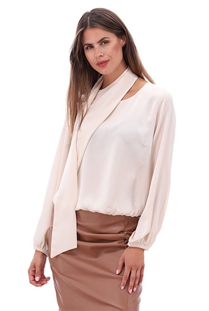 K-Design - Top met vaste sjaal (B776)