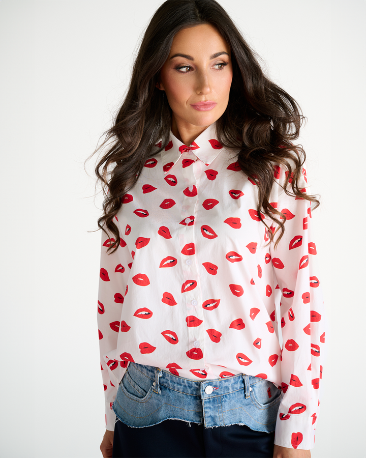 You're my lobster - Oversized blouse met lippen (C950L)