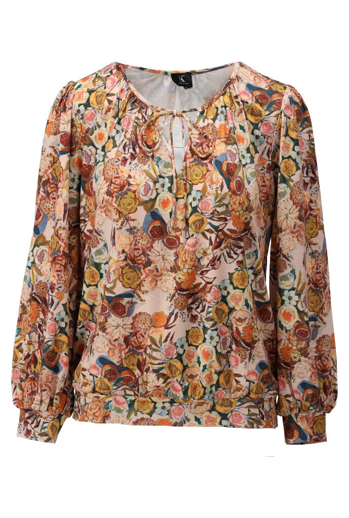 K-design - Top met print en ronde hals