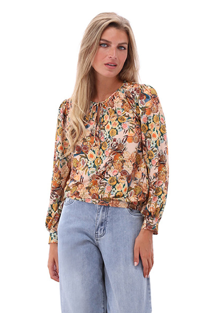 K-design - Top met print en ronde hals