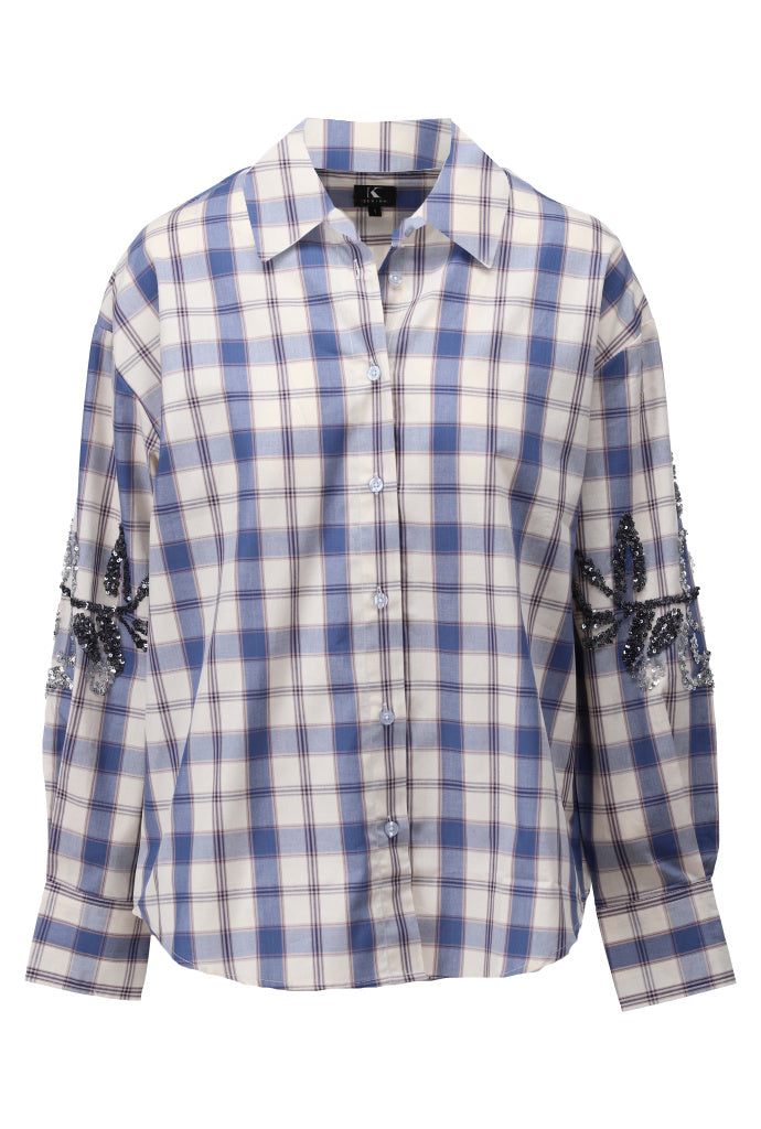 K-Design - Oversized tartan blouse (B790)