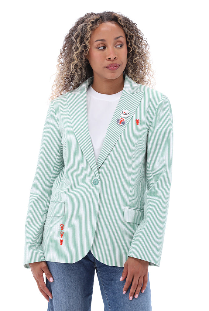 You're my lobster - Gestreepte blazer in seersucker (C760L)