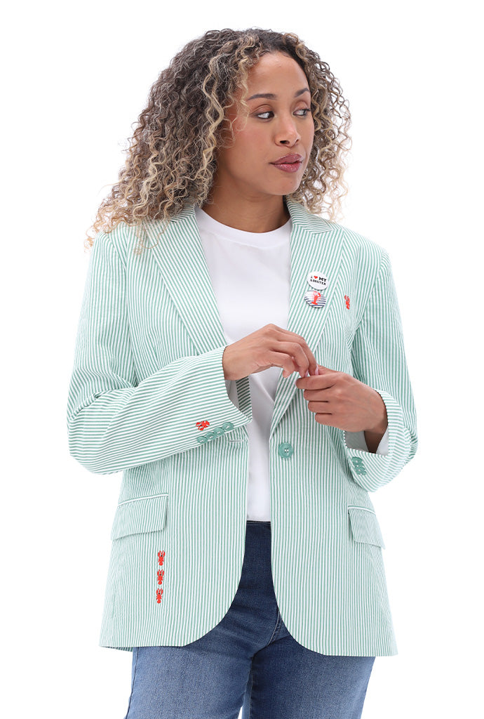 You're my lobster - Gestreepte blazer in seersucker (C760L)