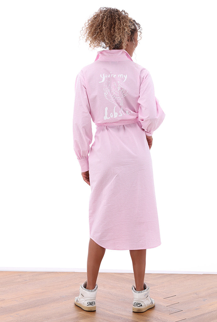 You're my lobster - Maxi jurk in seersucker (C764L)