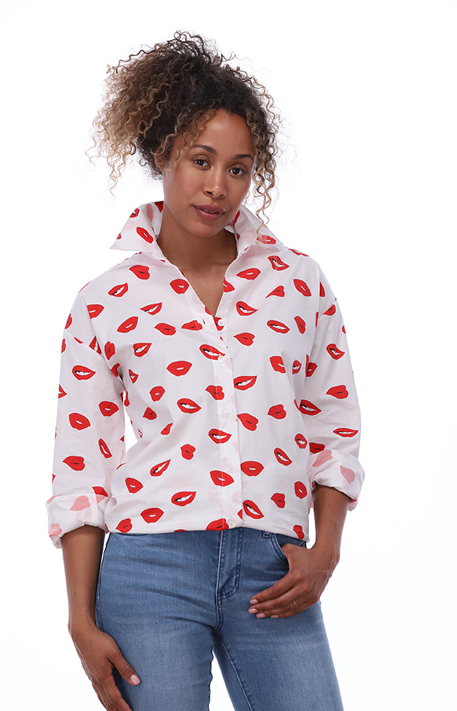 You're my lobster - Oversized blouse met lippen (C950L)