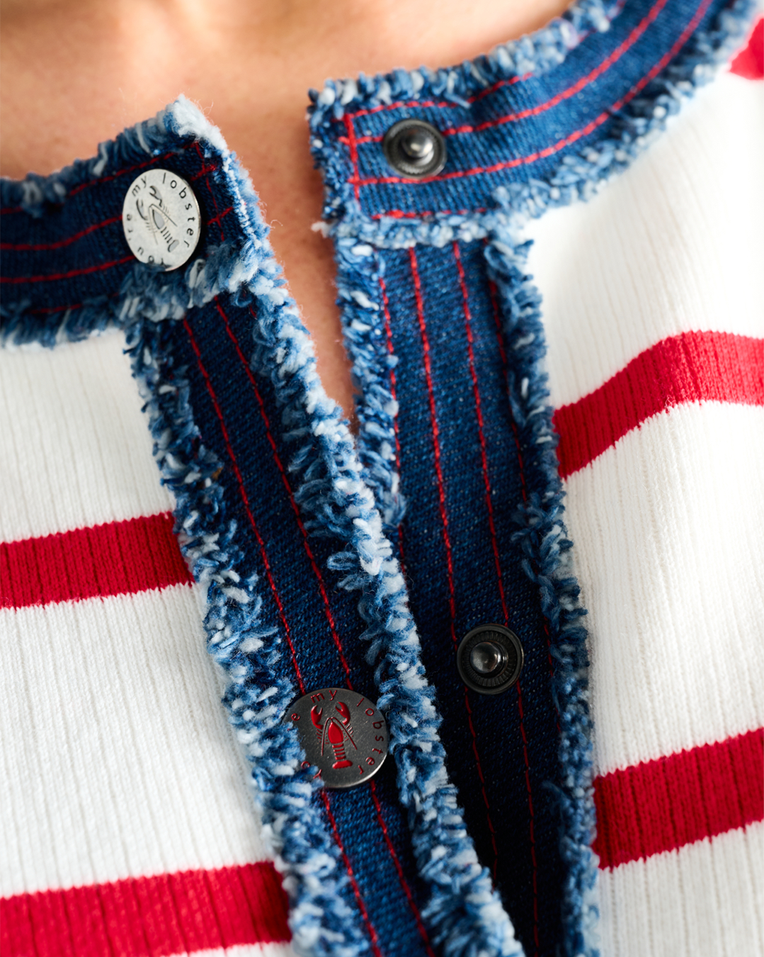 You're my lobster - Cardigan met strepen (C811L)