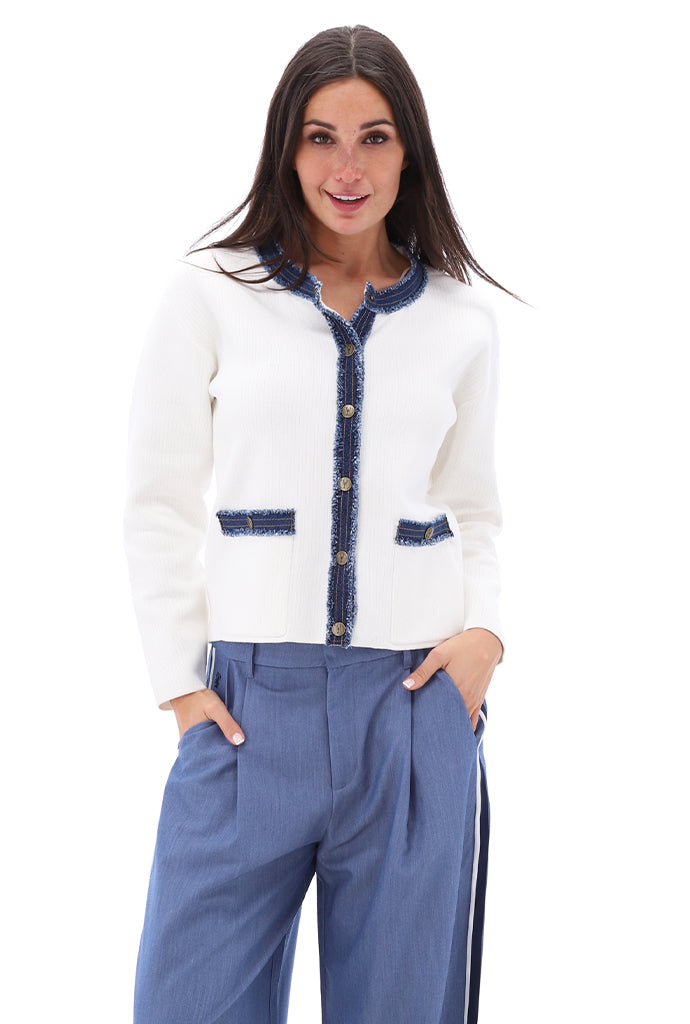 You're my lobster - Cardigan met jeans (C813L)