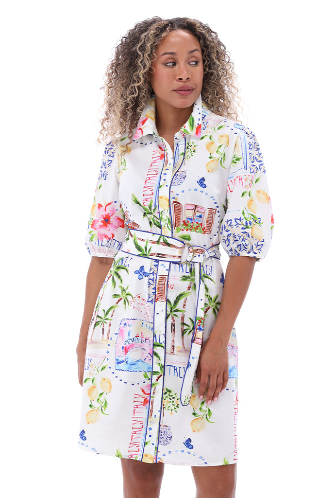 You're my lobster - Jurk met print en stoffen riem (C360L)