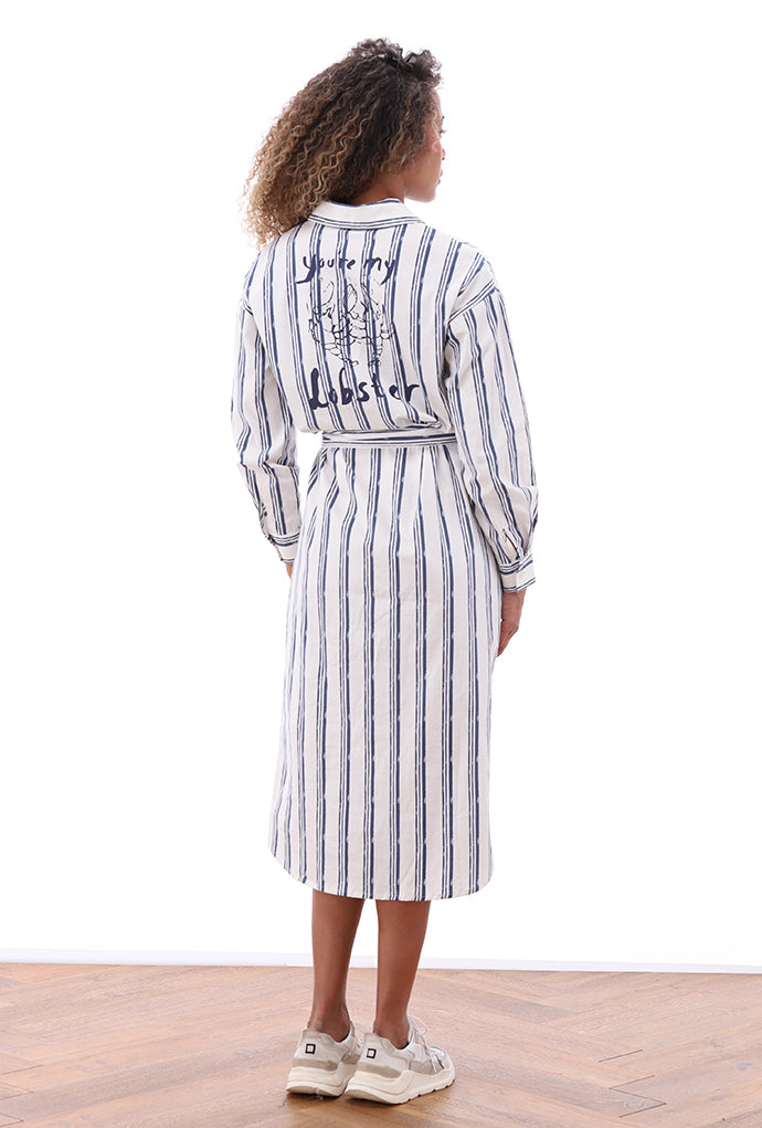 You're my lobster - Maxi jurk met strepen & kreeft (C701L)