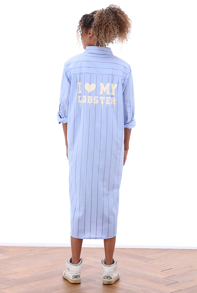 You're my lobster - Maxi jurk met strepen 'I love my lobster' (C956L)