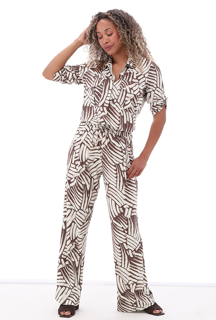 K-design - Jumpsuit met print en trekkoord (C204)