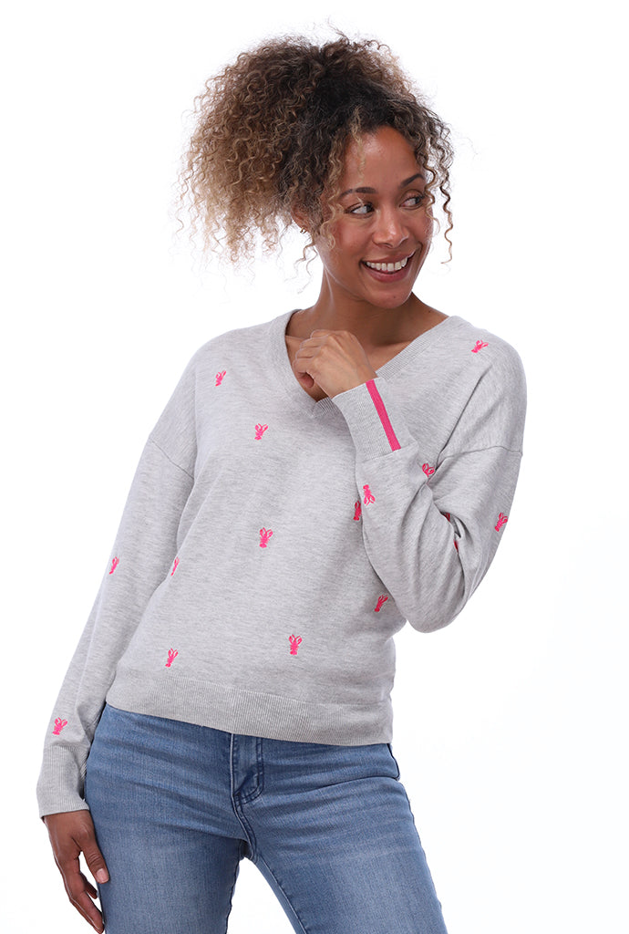 You're my lobster - V hals pull met kreeftjes (C830L)